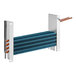 An Avantco evaporator coil with blue and metal coils and copper tubing.