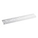 A white metal rectangular pilaster with holes.