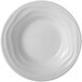 A Tuxton bright white china bowl with a swirl pattern.