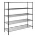 A Steelton black wire shelving unit with five shelves.