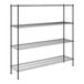 A Steelton black wire shelving unit with four shelves.