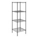 A Steelton black metal wire shelving kit with four shelves.