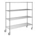 A Steelton wire shelving unit with wheels.