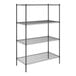 A Steelton black wire shelving unit with four shelves.