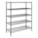 A Steelton black wire shelving unit with four shelves.