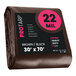 A brown plastic roll of ProTarp heavy-duty weatherproof tarps with black labels.