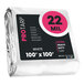 A roll of white ProTarp poly tarp with a black and pink label.