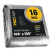 A close up of a silver and black ProTarp with reinforced edges.