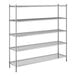A Steelton chrome wire shelving unit with four shelves.