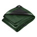 A green ProTarp with black reinforced edges folded up.