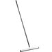 A white floor squeegee with a long metal handle.