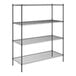 A Steelton black wire shelving unit with four shelves.