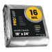 A ProTarp silver and black heavy-duty weatherproof tarp with reinforced edges.