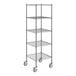 A Steelton wire shelving unit with wheels.