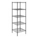 A Steelton black wire shelving unit with four shelves.