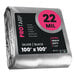 A silver and black ProTarp with reinforced edges and 22 mil thickness.