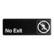 A black and white Thunder Group No Exit sign.