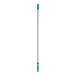 A white and blue Lavex telescopic pole with a black stripe.