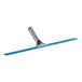 A blue and silver Lavex window squeegee with a metal handle.
