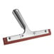 A close-up of a Lavex window squeegee with a stainless steel handle and red accents.