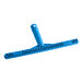 A blue plastic Lavex T-bar handle.