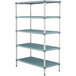 A white MetroMax Q shelving unit with three shelves.