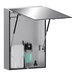 A stainless steel American Specialties, Inc. Velare cabinet with a frameless mirror.