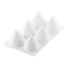 A white silicone baking mold with 15 dome-shaped compartments.