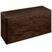 A rectangular oak display riser with a dark finish.