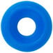 A blue rubber circle with a hole in it.