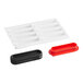 A white plastic tray with 8 black and red rectangular molds.