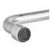 A T&S chrome wall mount pre-rinse faucet with a black hose.