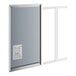 An American Specialties, Inc. rectangular plate glass mirror with a stainless steel frame.