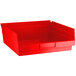 A red plastic Regency shelf bin.