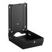 A matte black rectangular surface-mounted paper towel dispenser with white edges.