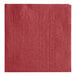 A red Choice Burgundy beverage napkin folded on a white surface.