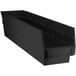 A black plastic Regency shelf bin.