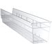 A clear plastic Regency shelf bin.