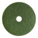 A green Lavex Basics circular floor pad with a hole in the middle.