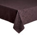 A brown Snap Drape tablecloth with a floral pattern.