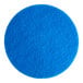 A blue circle with a white background.