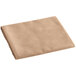 A folded brown Snap Drape Windsor Damask cloth with a swirl design on a white background.