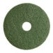 A green Lavex Basics scrubbing pad with a hole in the middle.