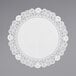 A 16" white lace Normandy doily with a lace border.