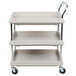 Metro BC2030-3DG Gray Utility Cart with Three Deep Ledge Shelves - 32 3/4 inch x 21 1/2 inch