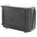 A granite gray Cambro portable bar with wheels.