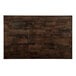 A rectangular Lancaster Table & Seating butcher block bar height table with a dark brown finish.