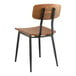 A Lancaster Table & Seating black wooden chair with metal legs and a backrest.