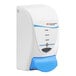 A white and blue SC Johnson Professional Cleanse foaming hand soap dispenser with a blue label and handle.