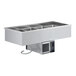 A stainless steel ServIt drop-in refrigerated cold food well with four compartments.